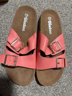 Weeboo Coral Double-Buckle Slide Sandals